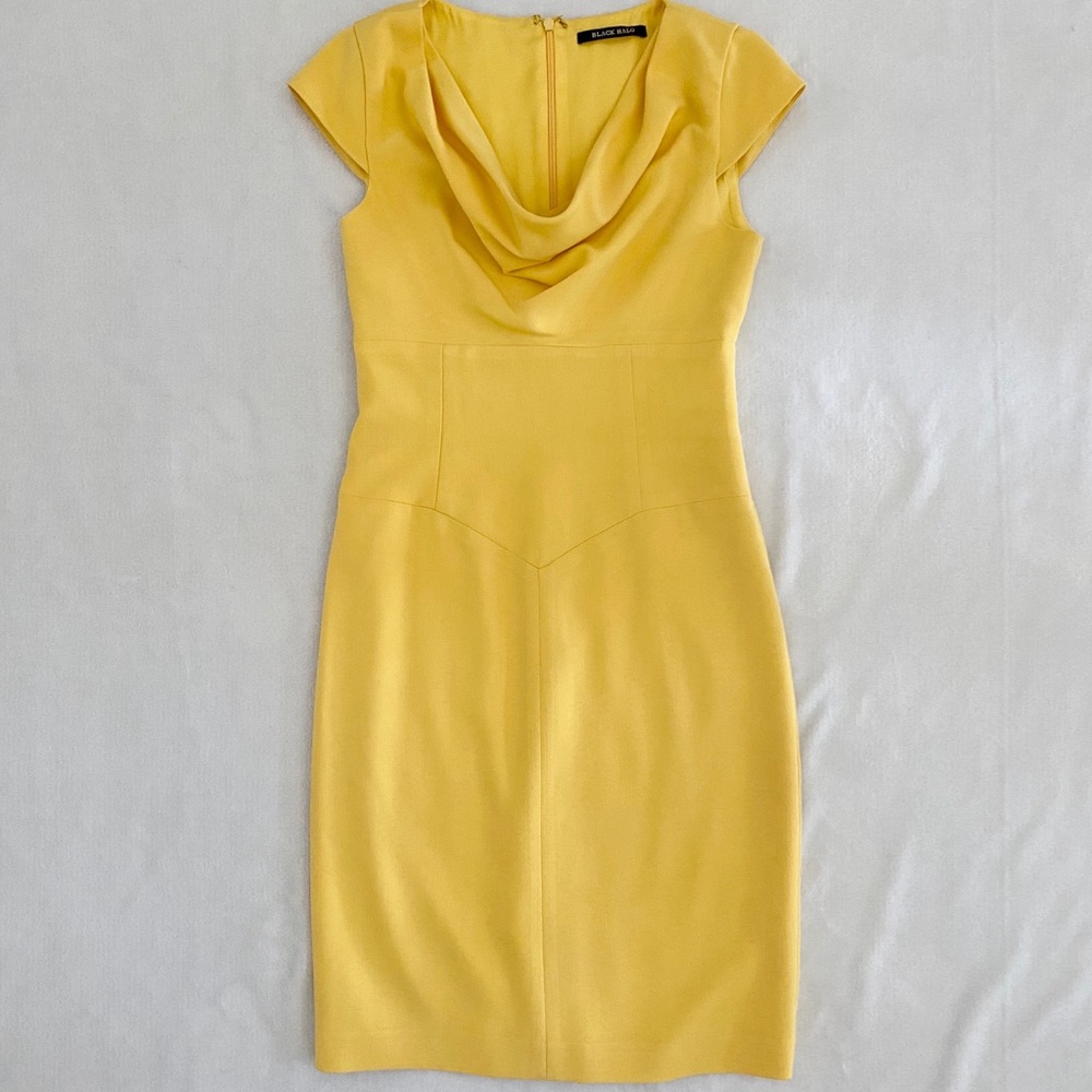 Black Halo cowl neck dress